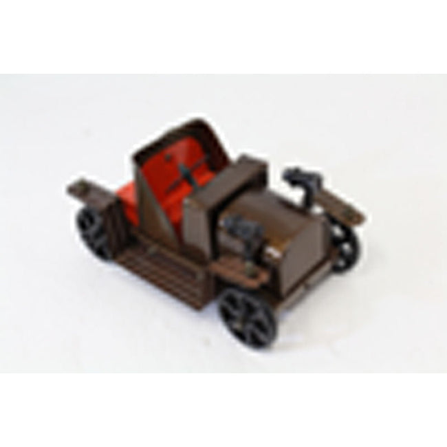 Antique Style "horseless Carriage" Sheet Metal Model Car In Brown With Red And Black Accents - G8445-2172CR - ToolUSA