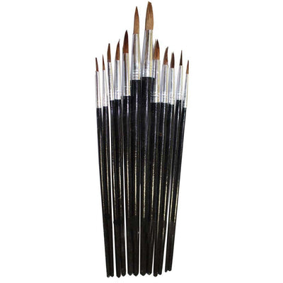 Artist's Deluxe Pointed Paint Brush 12 Piece Set - Sizes 1-12 - TZ63-06335 - ToolUSA