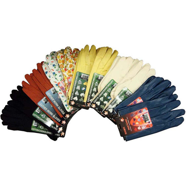 Assorted Gardening Gloves (Pack of: 12) - 7277G-LD-Z12 - ToolUSA