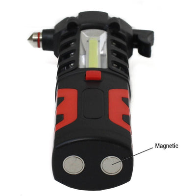 Auto Emergency Work Light | Includes Magnetic Base + Hammer + Seat Belt Cutter + 1W Torch + 3W COB + Red Warning Light - PH580-FL - ToolUSA