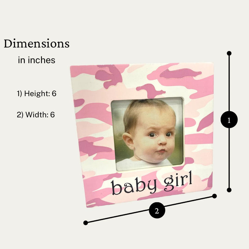Baby Girl Decorative Picture Frame, 6 x 6 Inches - HH-WF-10604 - ToolUSA