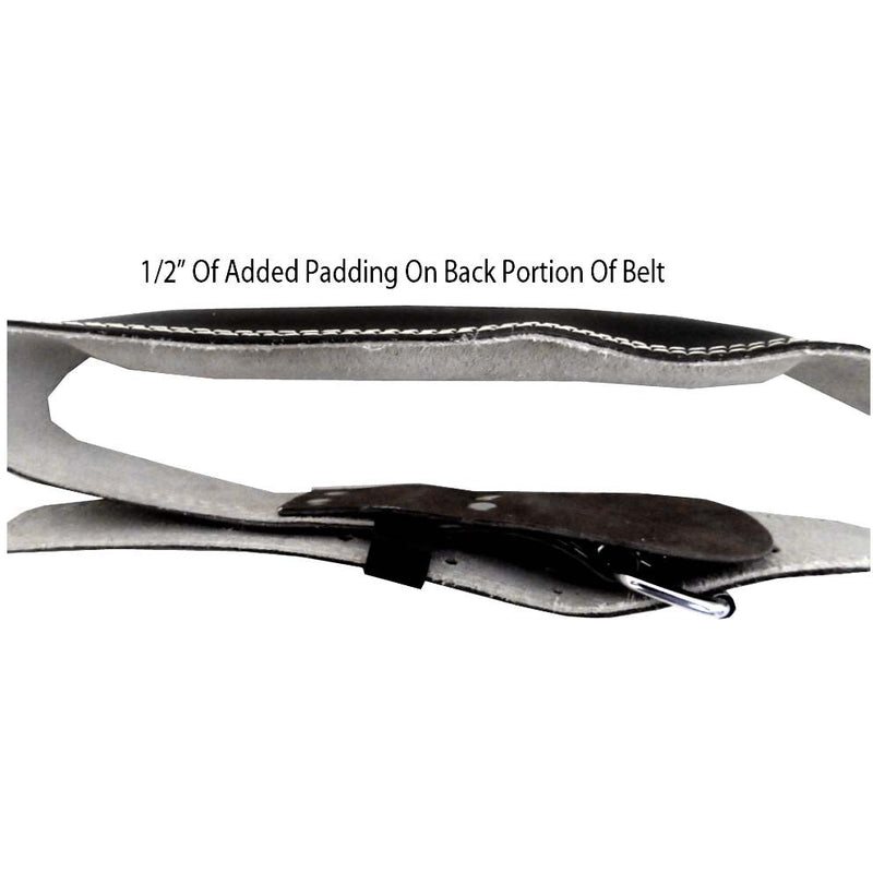 Back Support Top Grain Brown Leather Belt with Double Prong Buckle - BELT-CL227BK - ToolUSA