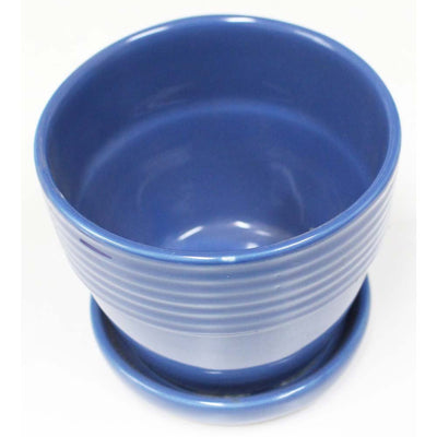 Basic Blue Flower Pot - Attached Water Tray (Pack of: 4) - GC-BLUE-55-Z04 - ToolUSA