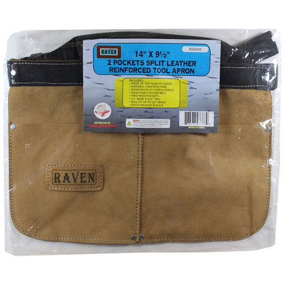 Beige Split Leather Tool Apron with 2 Pockets & a Quick Release Buckle - AS2020 - ToolUSA