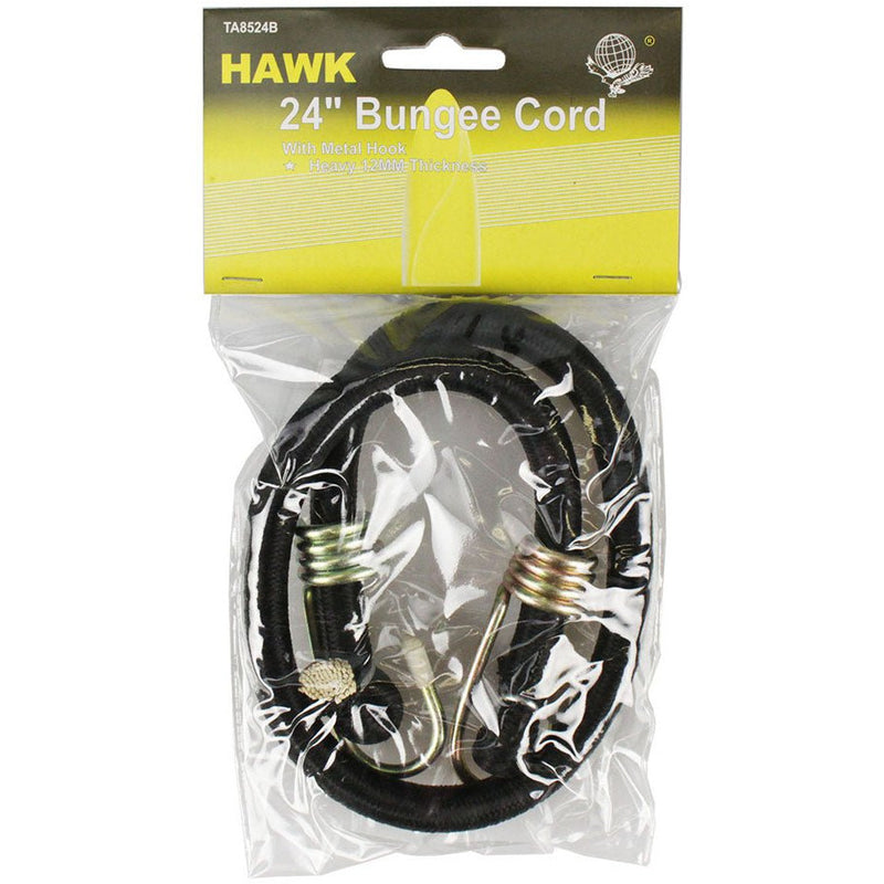 Black 24" Bungee Cord, Heavy Duty Hooks (Pack of: 2) - TA-98524-Z02 - ToolUSA