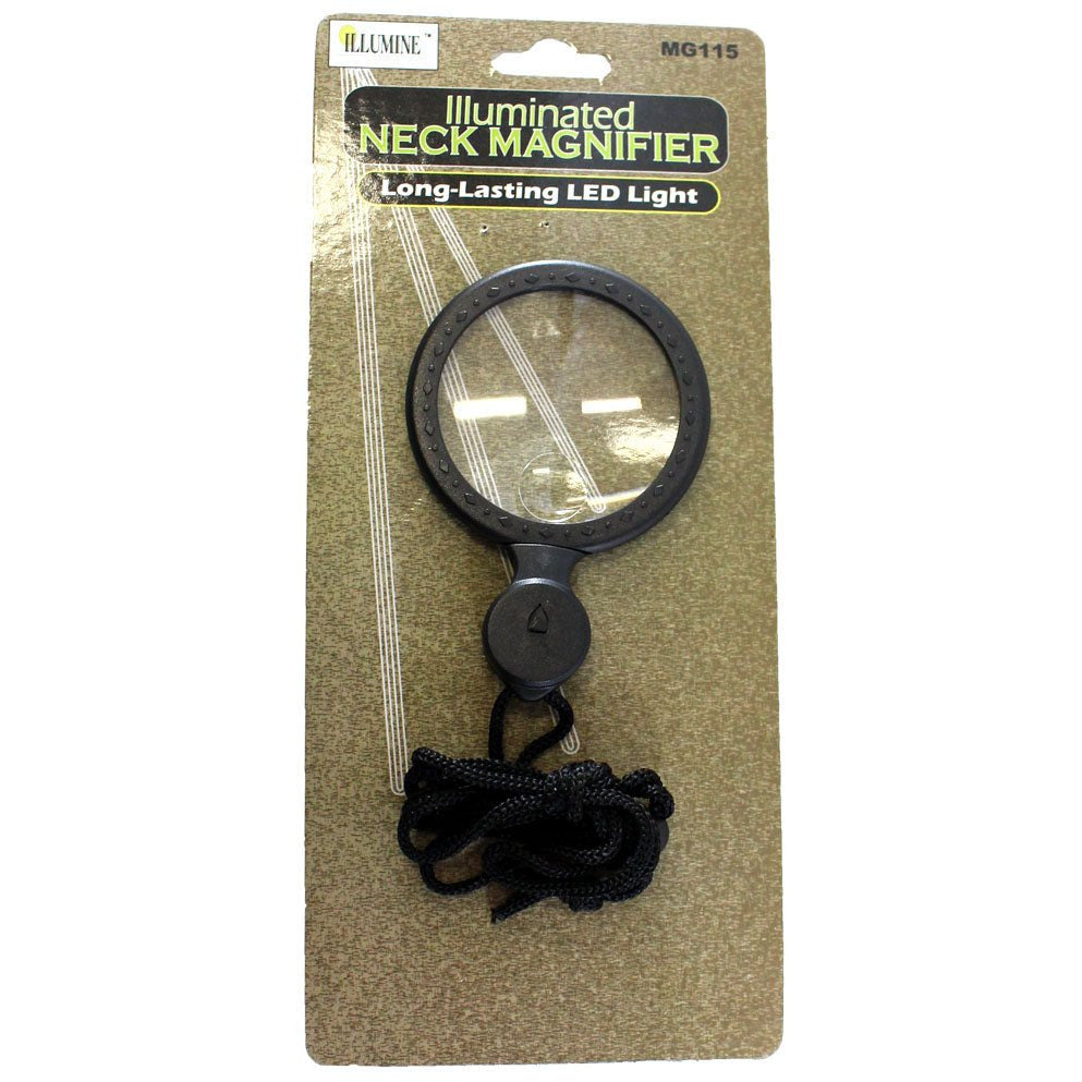 Black Frame LED Magnifier with Lanyard - CR-90115 - ToolUSA