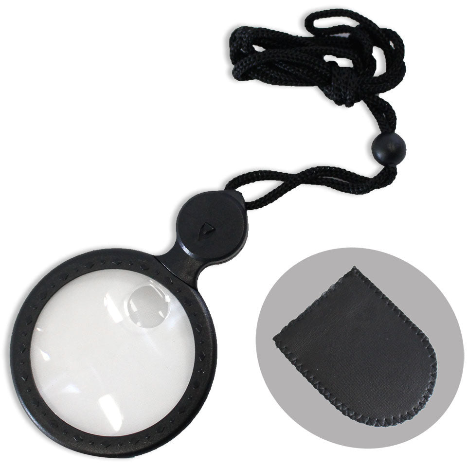 Black Frame LED Magnifier with Lanyard - CR-90115 - ToolUSA