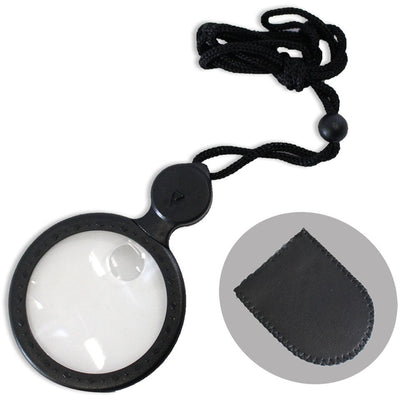Black Frame LED Magnifier with Lanyard - CR-90115 - ToolUSA
