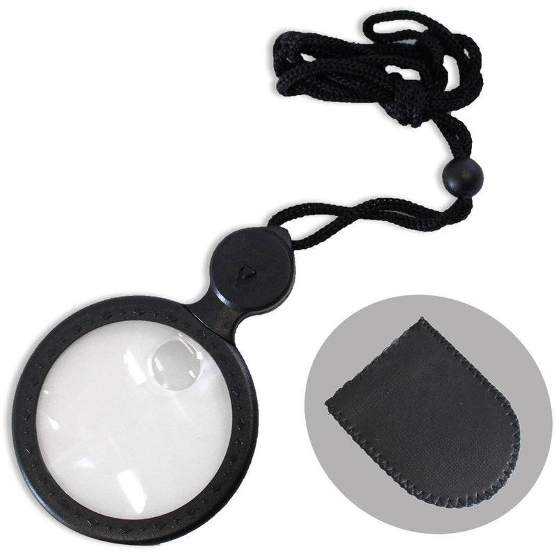 Black Frame LED Magnifier with Lanyard - CR-90115 - ToolUSA