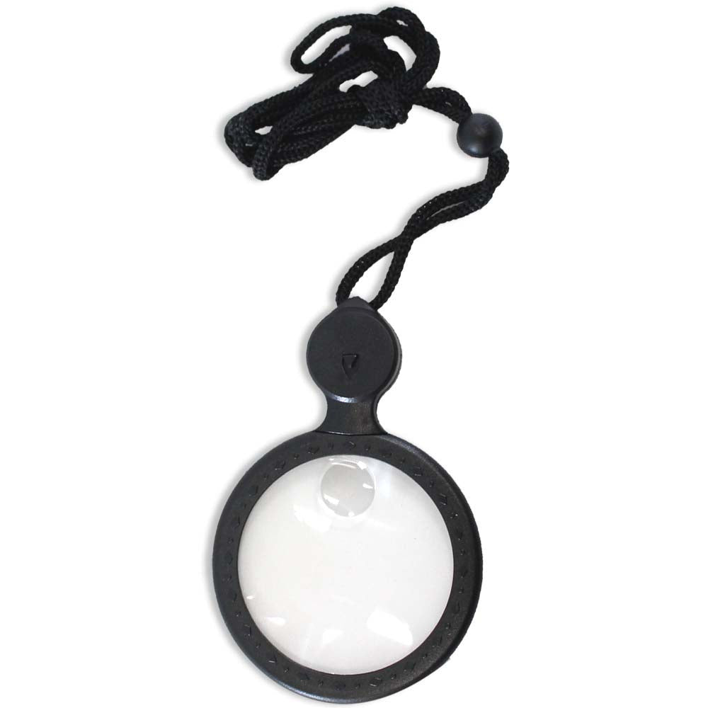 Black Frame LED Magnifier with Lanyard - CR-90115 - ToolUSA