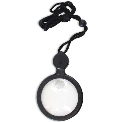 Black Frame LED Magnifier with Lanyard - CR-90115 - ToolUSA