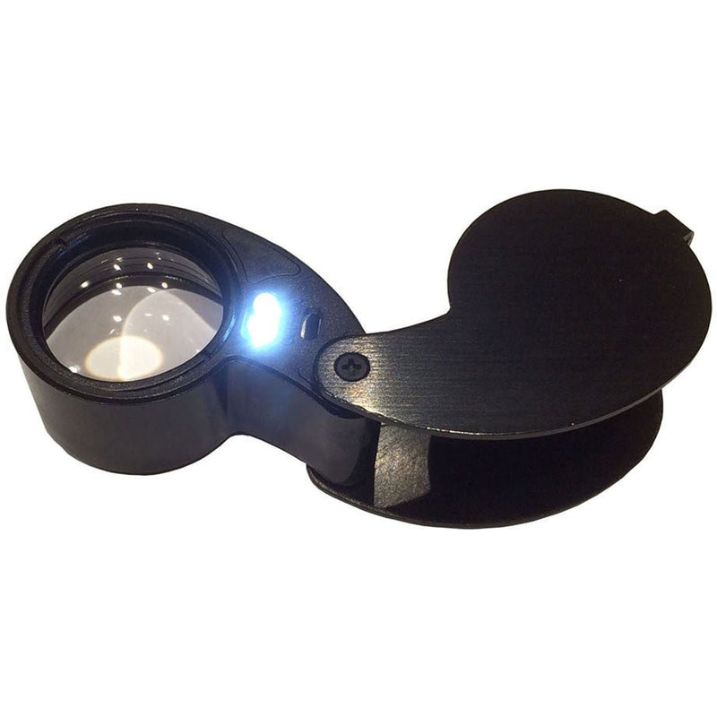 Black Jeweler's Loupe with LED Light - 30X Power - MG-92130 - ToolUSA