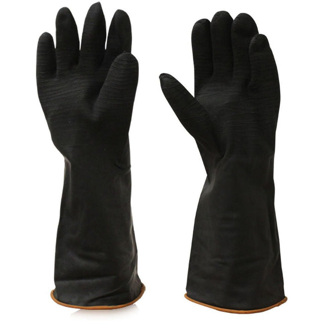 Black Natural Rubber Gloves with Crinkle Finish - ToolUSA