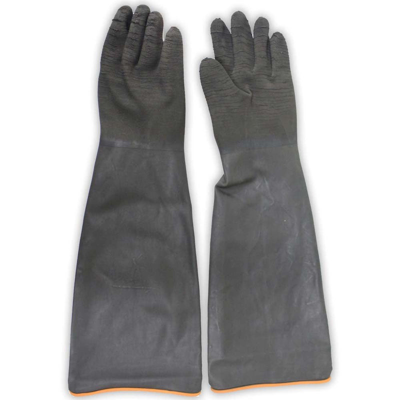 Black Natural Rubber Gloves with Crinkle Finish - ToolUSA