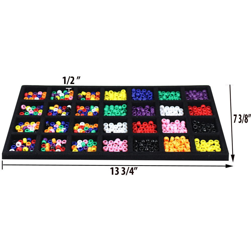 Black Plastic Tray Insert with 28 Compartments (Pack of: 2) - TJ05-14280-Z02 - ToolUSA