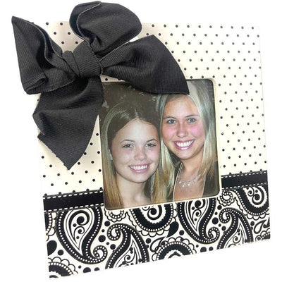 Black Polkadot and Floral Picture Frame, 6 x 6 Inches - HH-WF-10583 - ToolUSA