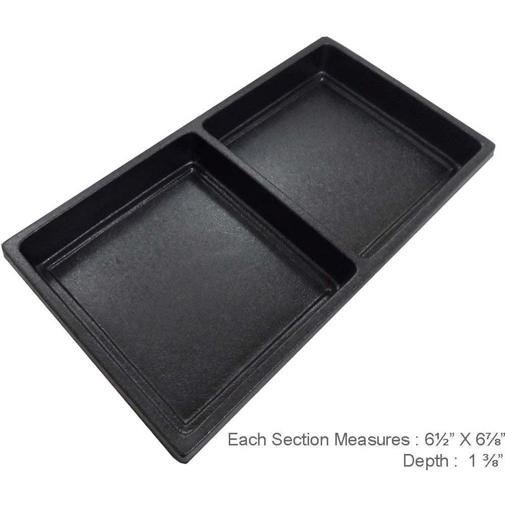 Black Tray Insert With 2 Sections (Pack of: 2) - TJ-91195-Z02 - ToolUSA