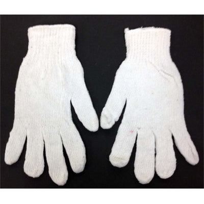 Bleached White String Gloves with Green String at Cuff - Large (Pack of: 12) - GL-67445-Z12 - ToolUSA