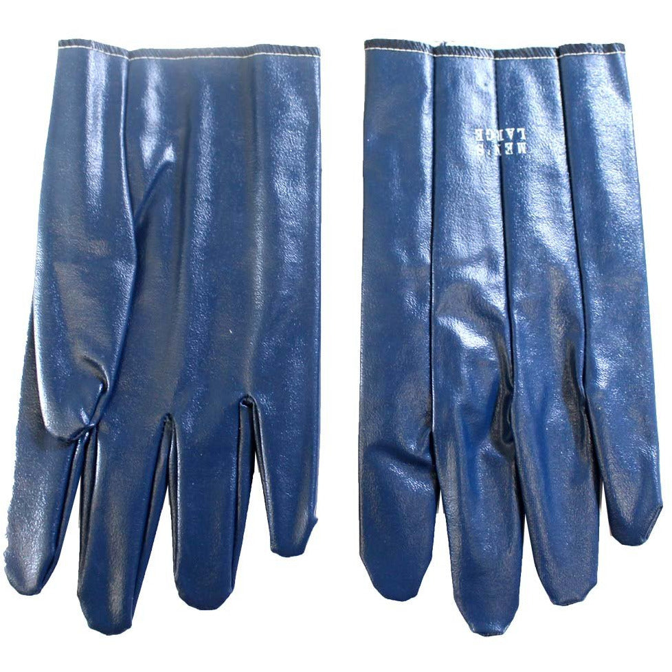 Blue Nitrile Men's Gloves with Cotton Lining - Extra Large (Pack of: 12) - GL-11000-Z12 - ToolUSA
