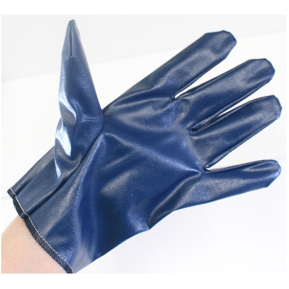 Blue Nitrile Men's Gloves with Cotton Lining - Extra Large (Pack of: 12) - GL-11000-Z12 - ToolUSA