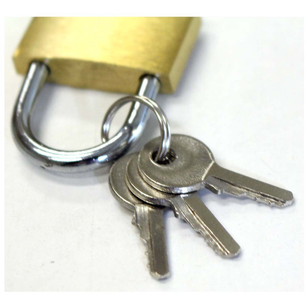 Brass Lock 2 Piece Set Size 1 1/4 Inch (32mm) With Matching Keys - LOCK-27303 - ToolUSA