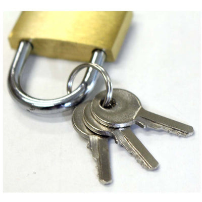 Brass Lock 2 Piece Set Size 1 1/4 Inch (32mm) With Matching Keys - LOCK-27303 - ToolUSA