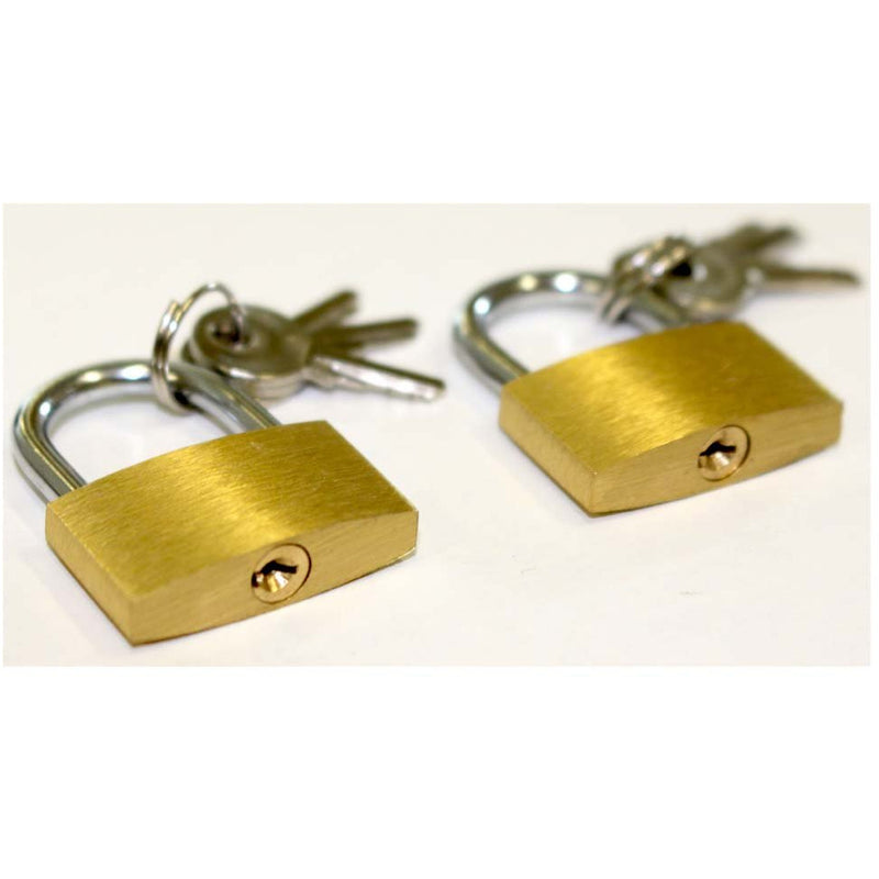 Brass Lock 2 Piece Set Size 1 1/4 Inch (32mm) With Matching Keys - LOCK-27303 - ToolUSA