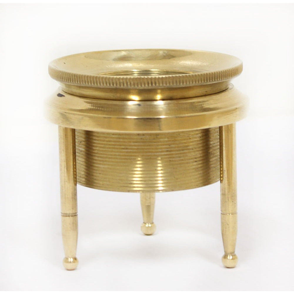 Brass Tripod Magnifier For Table Top With -1-1/8 Adjustable Height Glass Lens - G8445-2188MT - ToolUSA