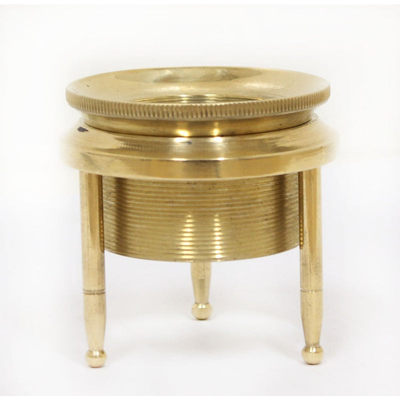 Brass Tripod Magnifier For Table Top With -1-1/8 Adjustable Height Glass Lens - G8445-2188MT - ToolUSA