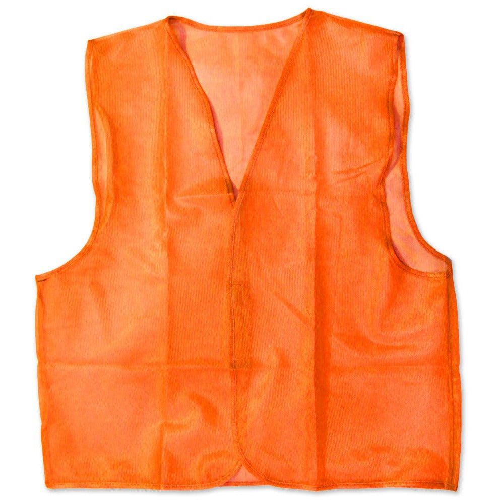 Bright Neon Orange Mesh Safety Vest - Loop & Pile Fastener - SW-SW-RED-YW - ToolUSA