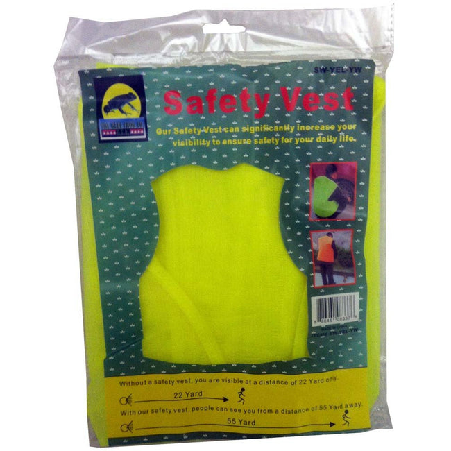 Bright Neon Yellow Mesh Safety Vest - Loop & Pile Fastener - SW-SW-YEL-YW - ToolUSA