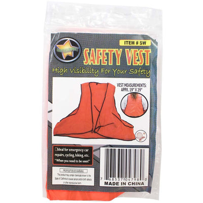 Bright Orange Vinyl Safety Vest - Oversized Arm Holes - Fits Waist Up To 55" - SF-33330 - ToolUSA