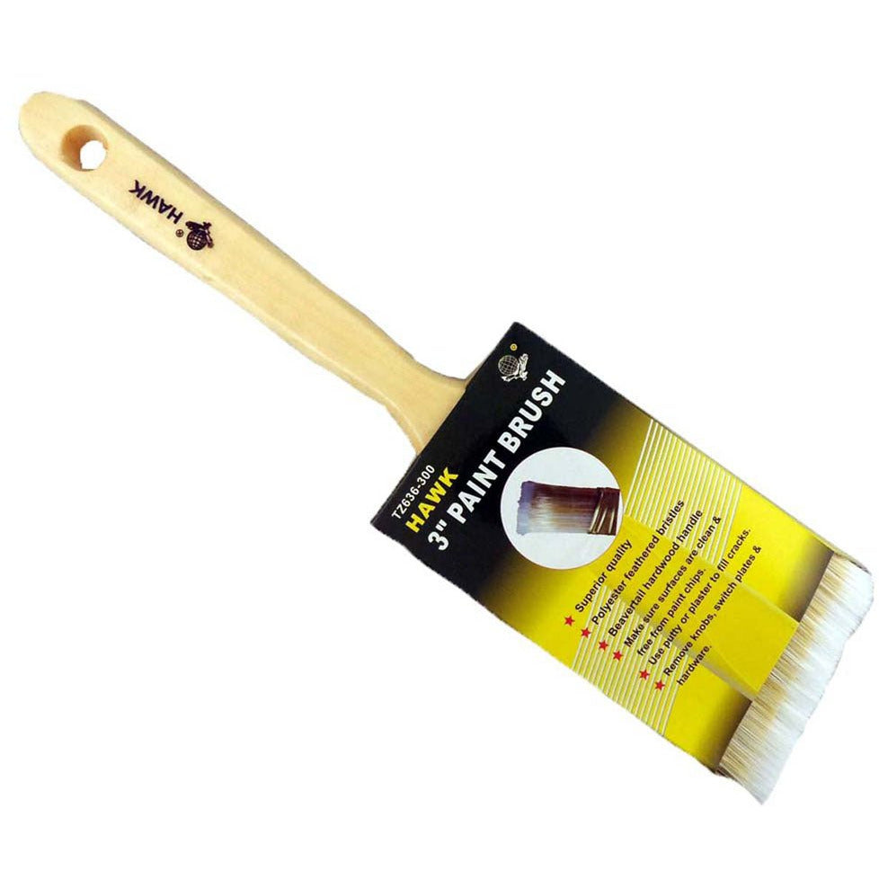 Bristle Brush -3" Wide - For House Painting, Varnish Or Lacquer With Wooden Handle (Pack of: 2) - TZ63-28444-Z02 - ToolUSA