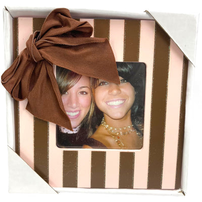 Brown and Pink Striped Wooden Photo Frame, 6 x 6 Inches - HH-WF-10475 - ToolUSA