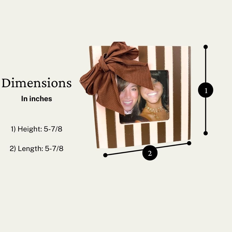 Brown and Pink Striped Wooden Photo Frame, 6 x 6 Inches - HH-WF-10475 - ToolUSA
