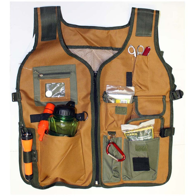 Camping & Emergency Essentials Kit with Multi-pocket Vest - KIT-JACKBOT - ToolUSA