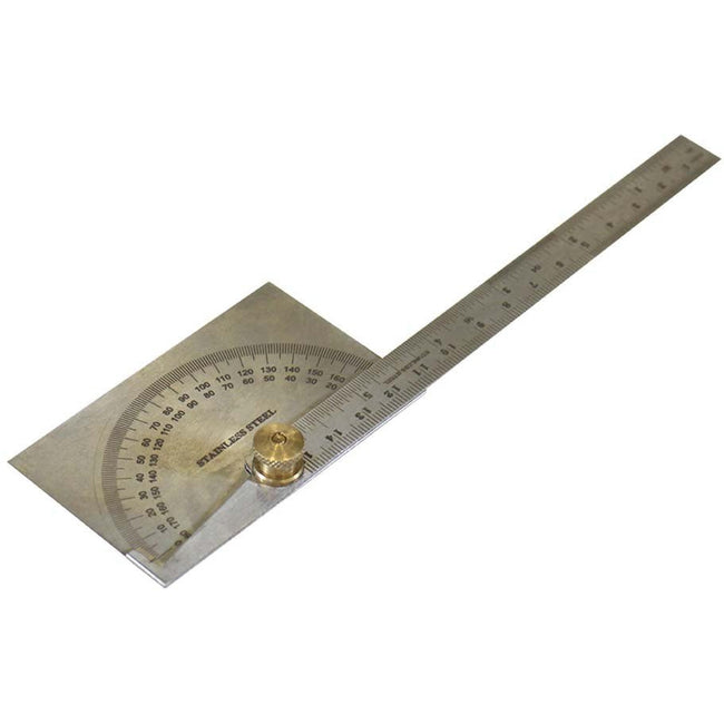 CARPENTER'S STAINLESS STEEL PROTRACTOR ANGLE - TM-91300 - ToolUSA