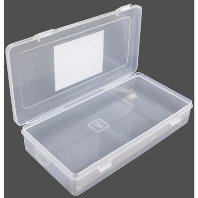Clear Plastic Box With Snap-down Clips And Plastic Hinges On Lid - TJ-48815 - ToolUSA