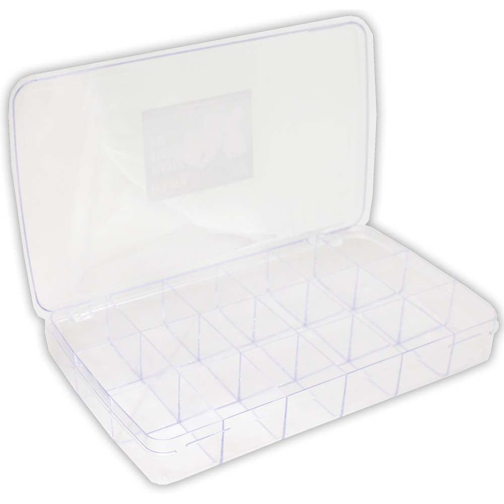 Clear Polystyrene Storage Box With 18 Sections For Storing Small Items - TJ-48792 - ToolUSA