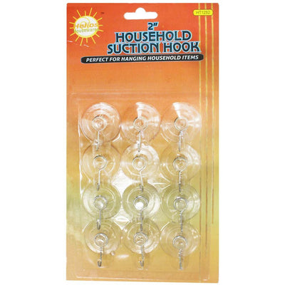 Clear Suction Cup Hooks, 12 Piece (Pack of: 1) - H-41252 - ToolUSA