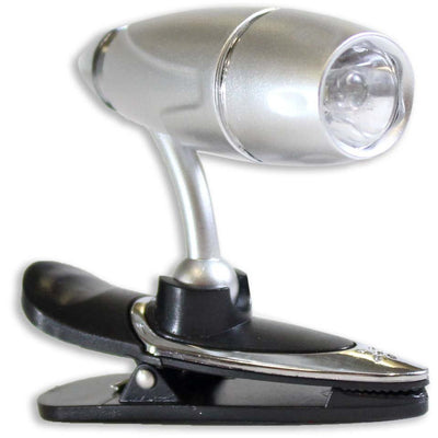 Clip On Swivel Light - Attach to Book, Hat Brim - 1 Bright LED Bulb (Pack of: 2) - FL-19202-Z02 - ToolUSA