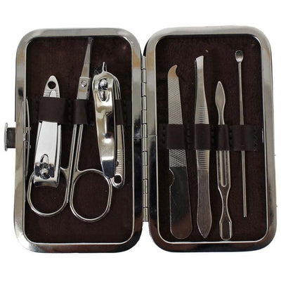 Coin Purse-Style Manicure Set with 7 Stainless Steel Tools - B8400-07-YT - ToolUSA