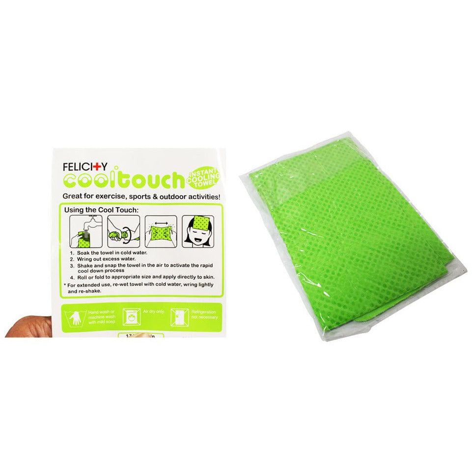Cool Touch Instant Cooling Towel | Lime Green Color | 17 x 13" - Pack of 2 (Pack of: 2) - LE-47356-Z02 - ToolUSA