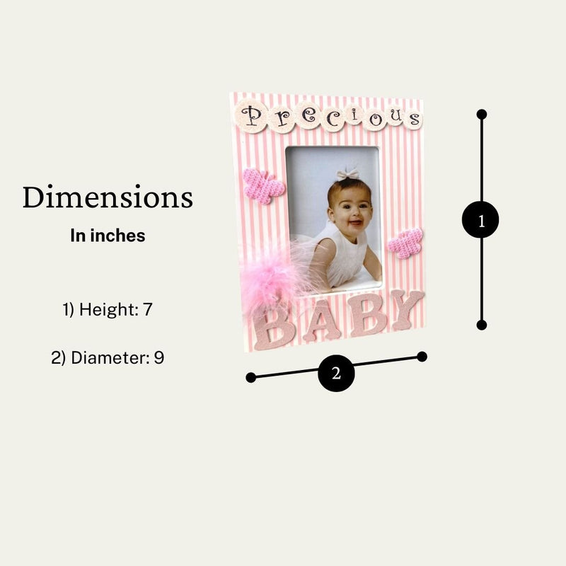 Decorative Baby Girl Picture Frame, 7x9 Inch - HH-WF-10277 - ToolUSA