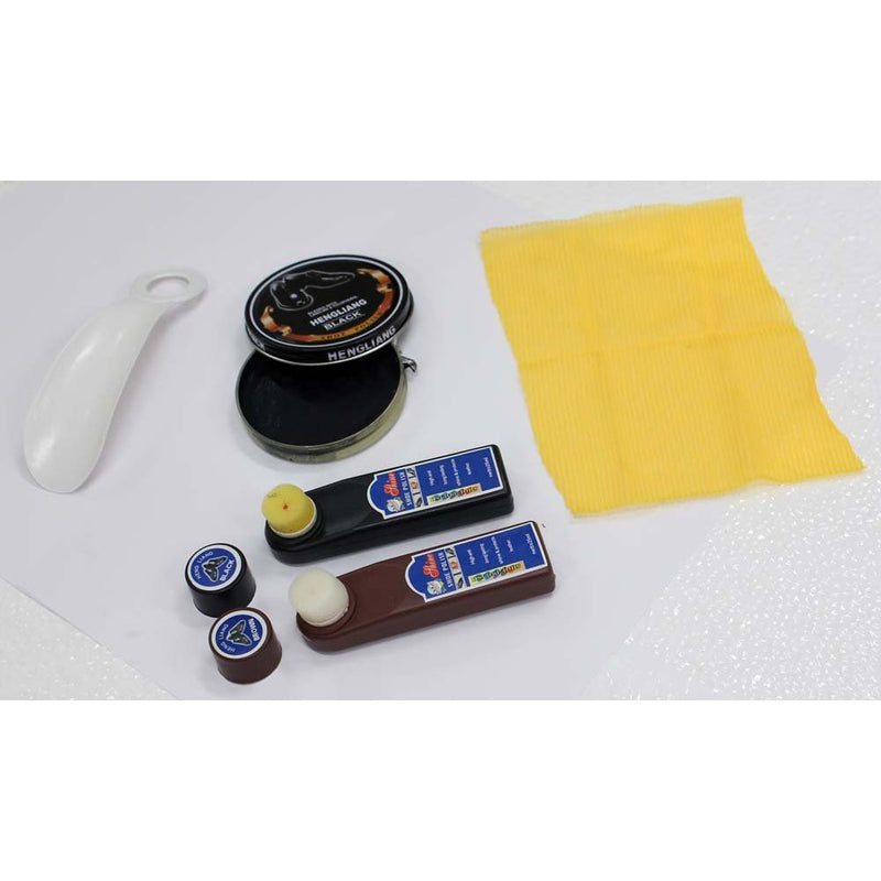 Deluxe Shoe Shine Kit, With Polish, Shoe Horn, And Buffing Cloth - D1-D1204-YW - ToolUSA