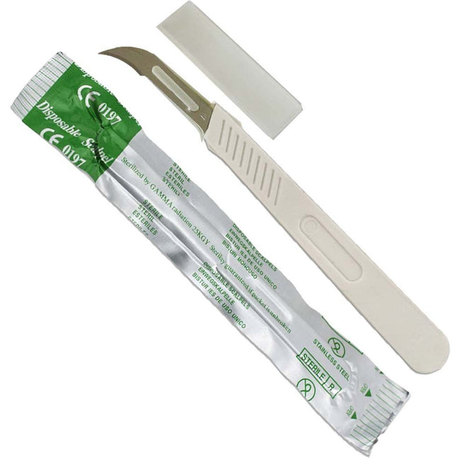 Disposable Plastic Scalpel with a Carbon Steel Blade (Pack of: 10) - PL-06112-Z10 - ToolUSA