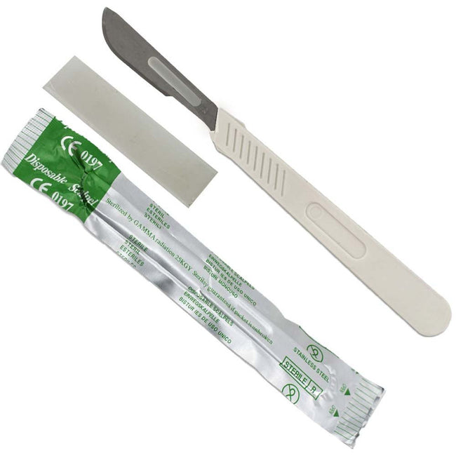 Disposable Plastic Scalpel with a Carbon Steel Blade (Pack of: 10) - PL-06122-Z10 - ToolUSA