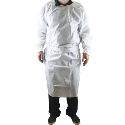 Disposable White Gown (Pack of: 10) - DC4-Z10 - ToolUSA