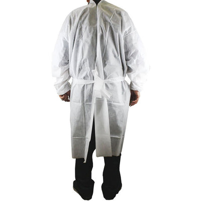 Disposable White Gown (Pack of: 10) - DC4-Z10 - ToolUSA