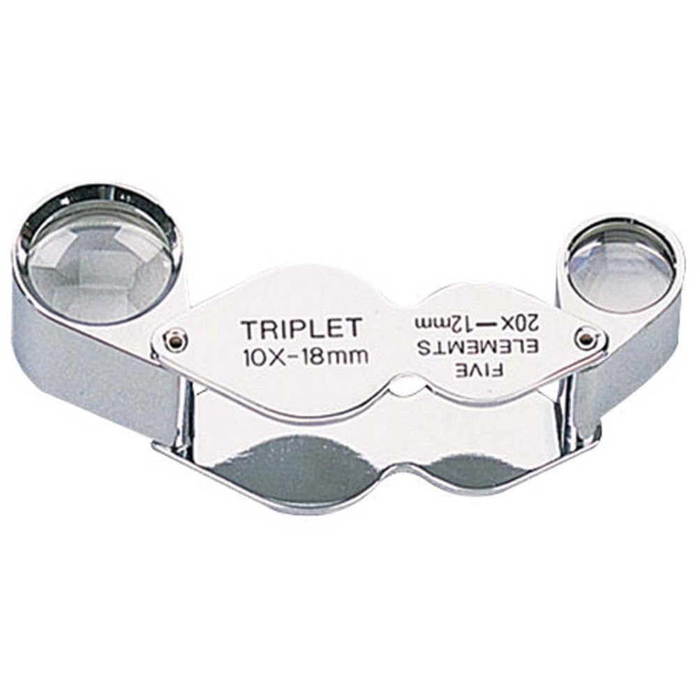 Double Ended Triplet Glass Lens Chrome Loupe - 10X and 20X Power - MG-02520 - ToolUSA